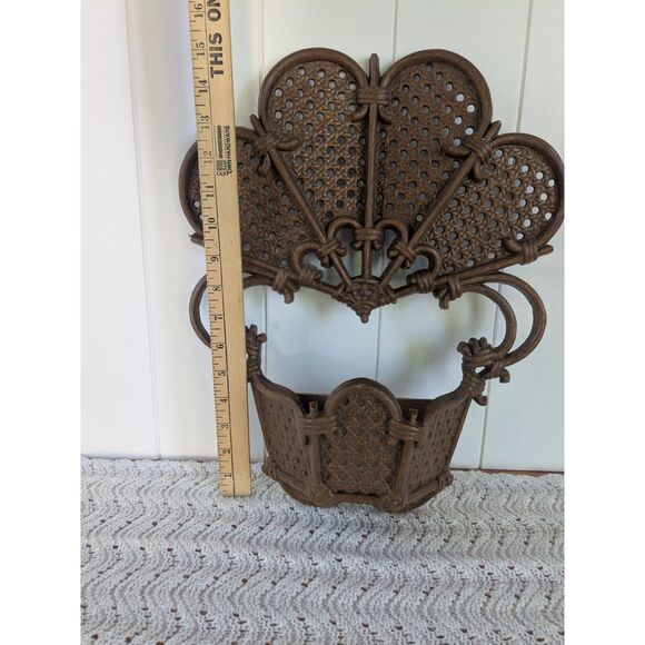 Vintage Burwood Faux Rattan Brown Wall Pocket - 2537 - Picture 6 of 8